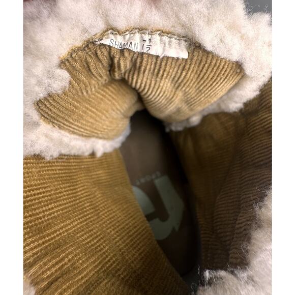 Vtg Y2K Report Tan Suede Fur Rubber Chunky Heel Ankle Boots Womens Sz 7.5 90s - Picture 9 of 16